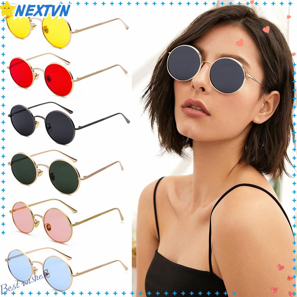 NEXTVN Kính Mát Tròn Gọng Kim Loại Chống Tia UV Thời Trang