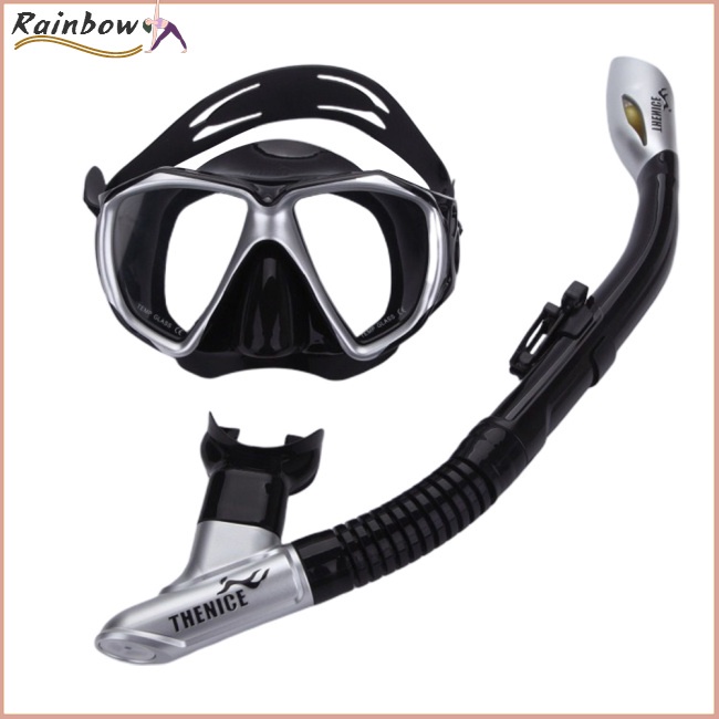 Bộ Dụng Cụ Mặt Nạ Lặn Chuyên Nghiệp Bằng Silicone Chống Sương Mù Kèm Ống Thở