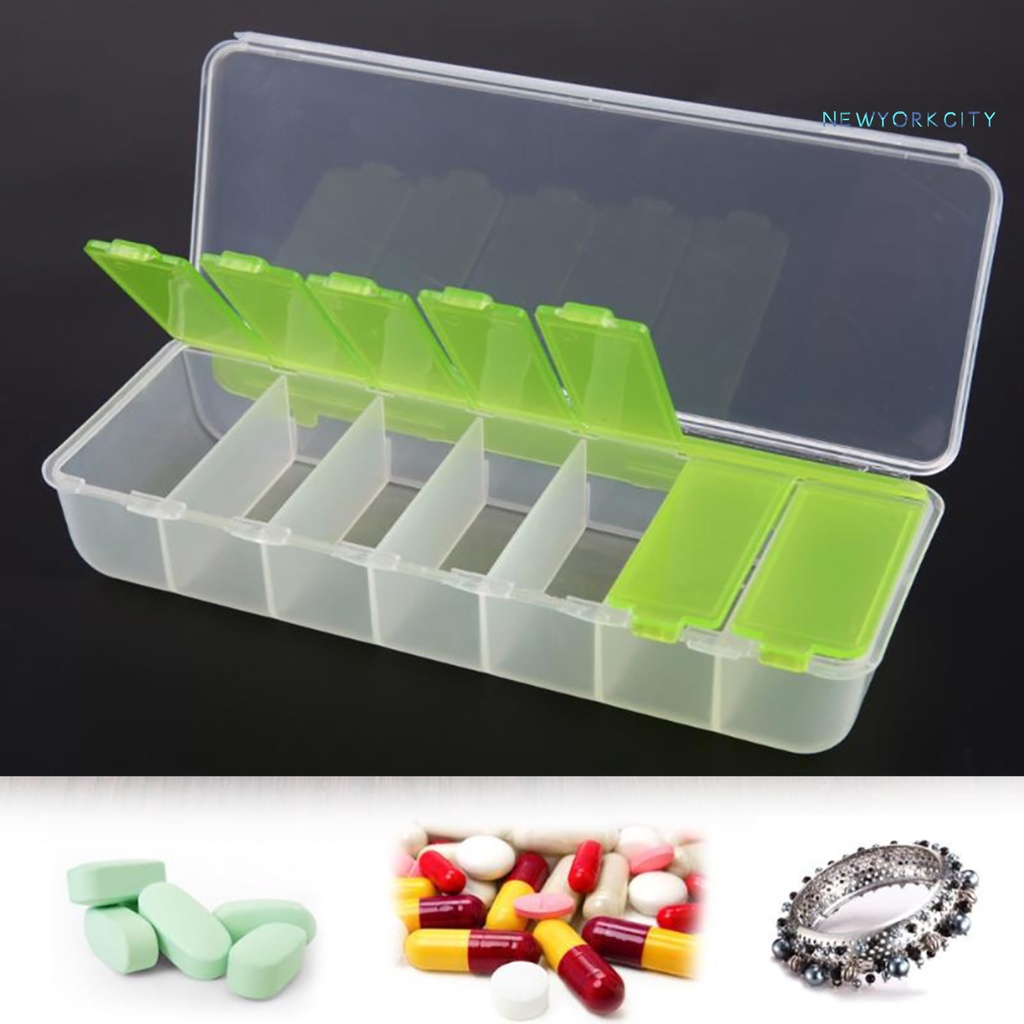 Ny-pill Ốp Máy Tính Bảng Bằng Nhựa Trong Suốt 7 Ngăn Chống Ẩm Mốc Hình Vuông