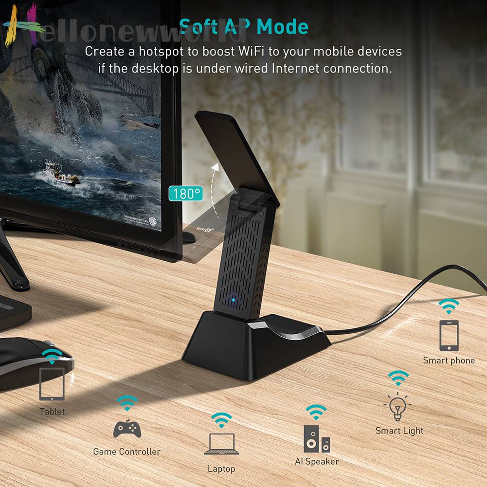 Usb Thu Sóng Wifi 1800Mbps 2.4Ghz / 5Ghz