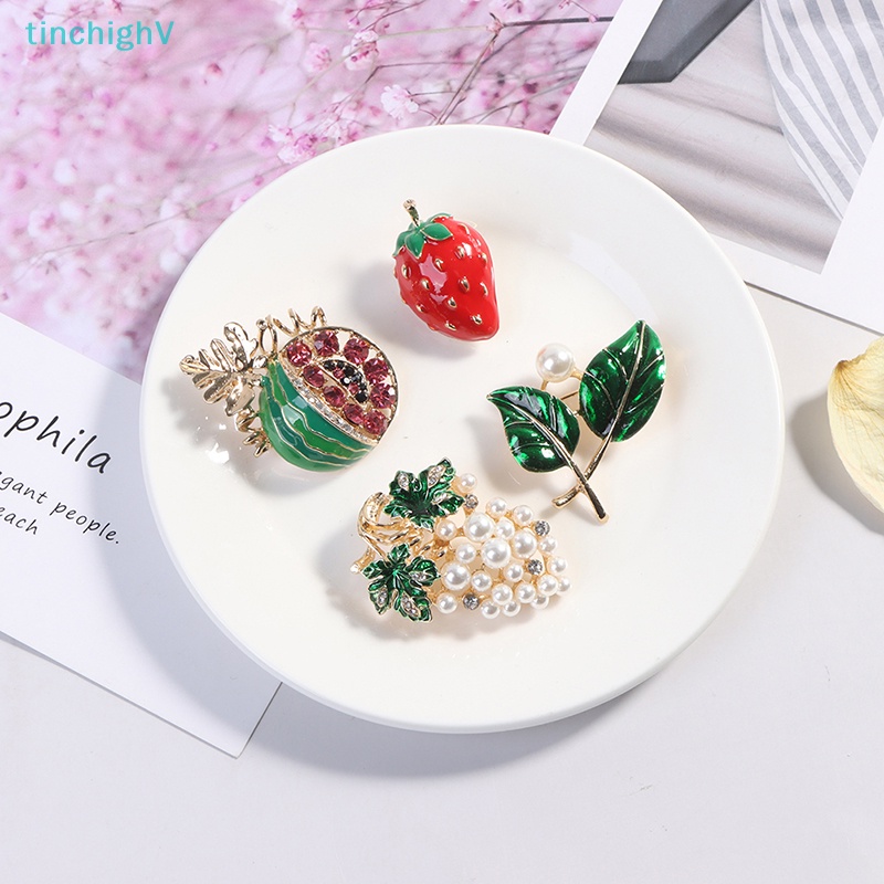 [TinchighV] 1 Trâm Cài Áo Bằng Hợp Kim Hình Trái Cây Đính Ngọc Trai Cho Nữ