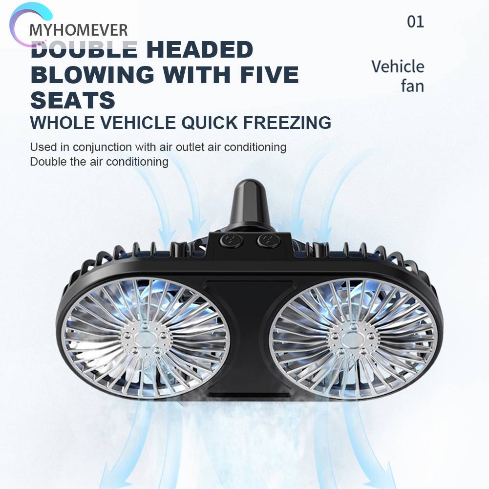 Quạt Điện USB Hai Đầu 5V Xoay 360 Độ Tự Động 3 Chế Độ