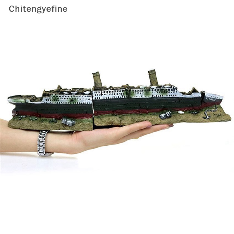 Đồ trang trí Tàu Titanic Bằng Nhựa Tự Nhiên Dùng Trang Trí Bể Cá