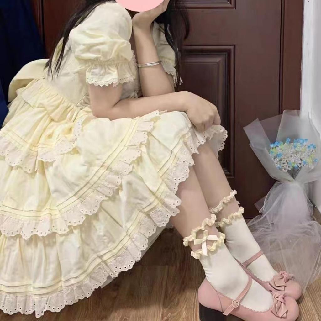 Vớ Lụa Thủy Tinh Mỏng Đính Nơ Phong Cách Lolita Nhật Bản Ngọt Ngào Mùa Hè Cho Nữ