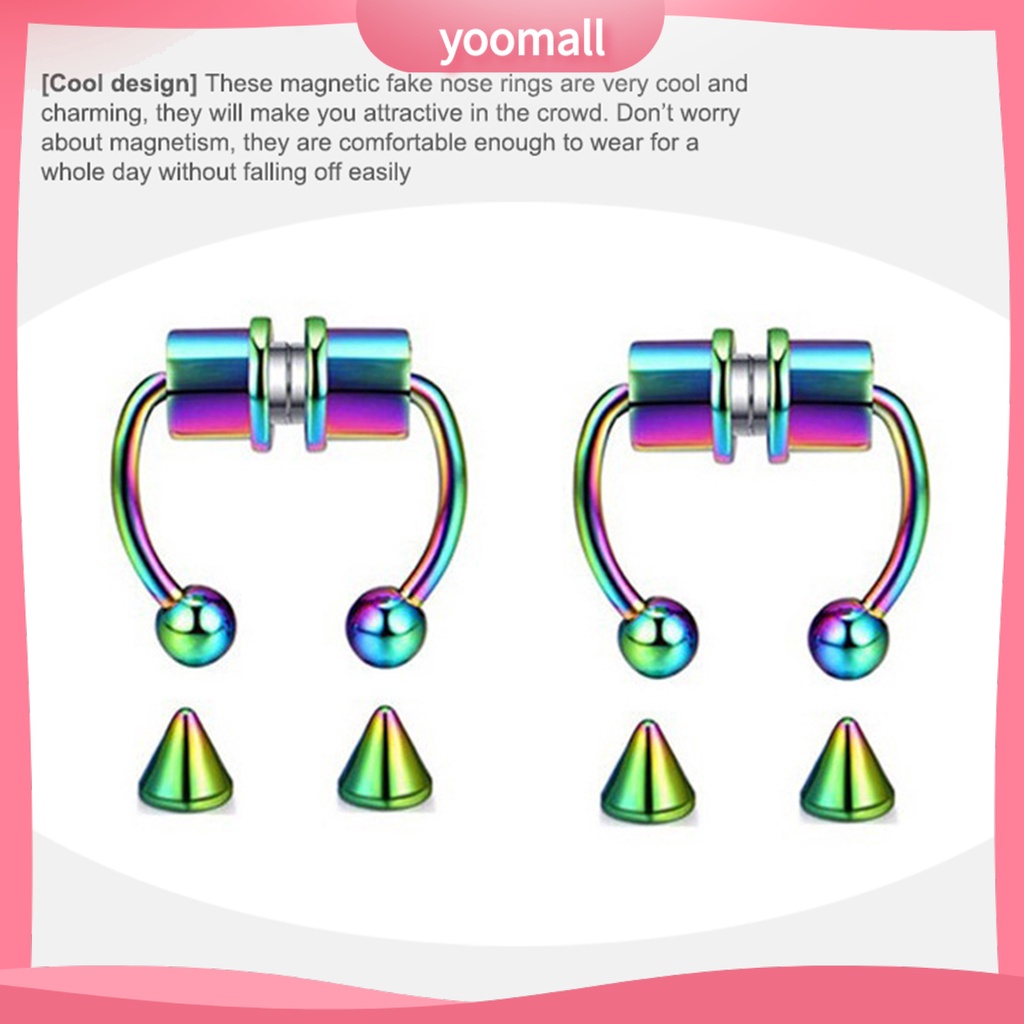 Khuyên Mũi Không Cần Xỏ Lỗ Bằng Thép Không Gỉ Tái Sử Dụng Được Thời Trang