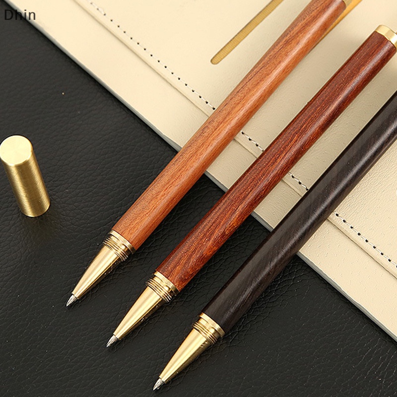 [Dhin] Vintage Brass Ballpoint Pen High-Grade Neutral Sig Pen Business Gift School Students Office Stationery Supplies Wrig Tools COD