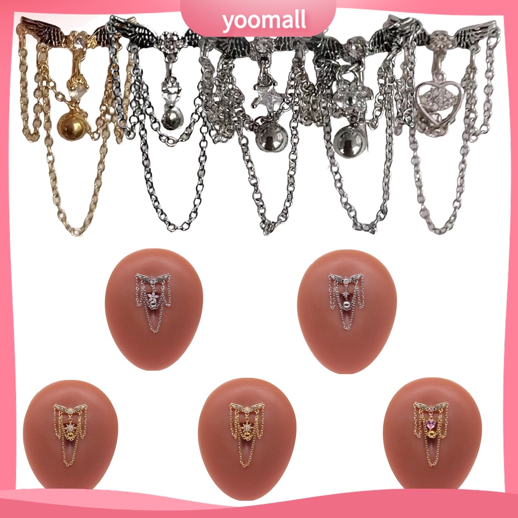 [YM] Khuyên Rốn Hình Trái Tim Lấp Lánh Quyến Rũ Chống Rỉ Sét Chống Dị Ứng Hợp Thời Trang Mặc Hàng Ngày