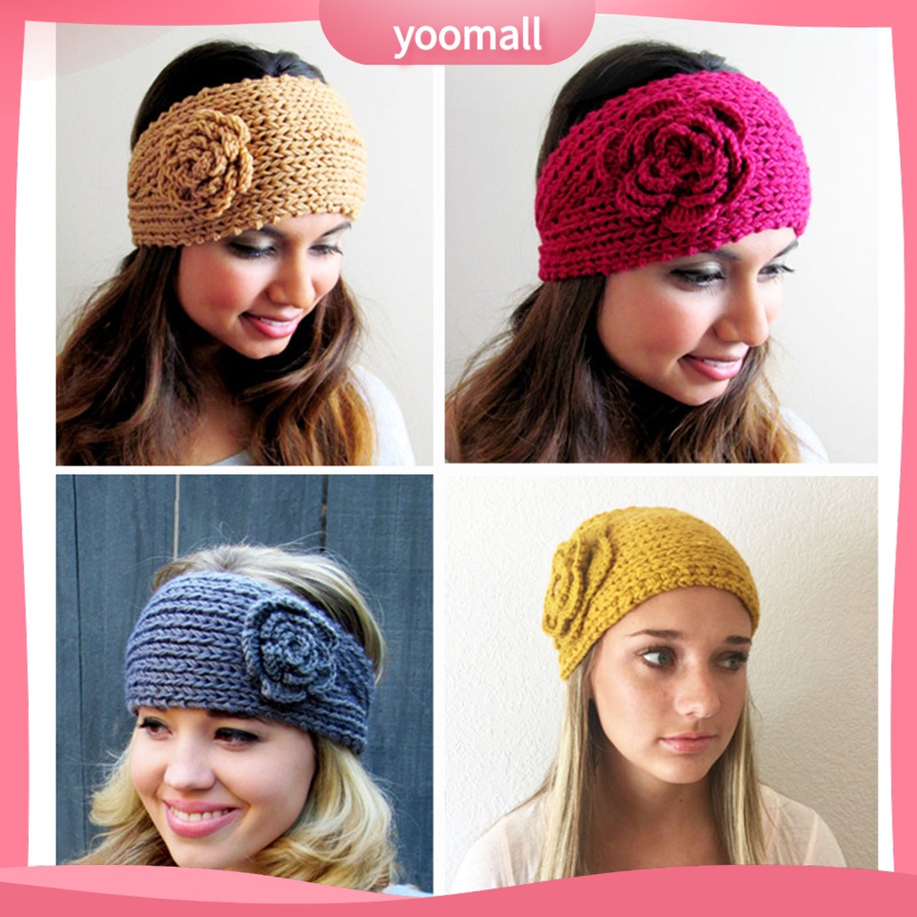 Băng Đô Dệt Kim Cài Nút Giữ Ấm Thoải Mái Cho Nữ