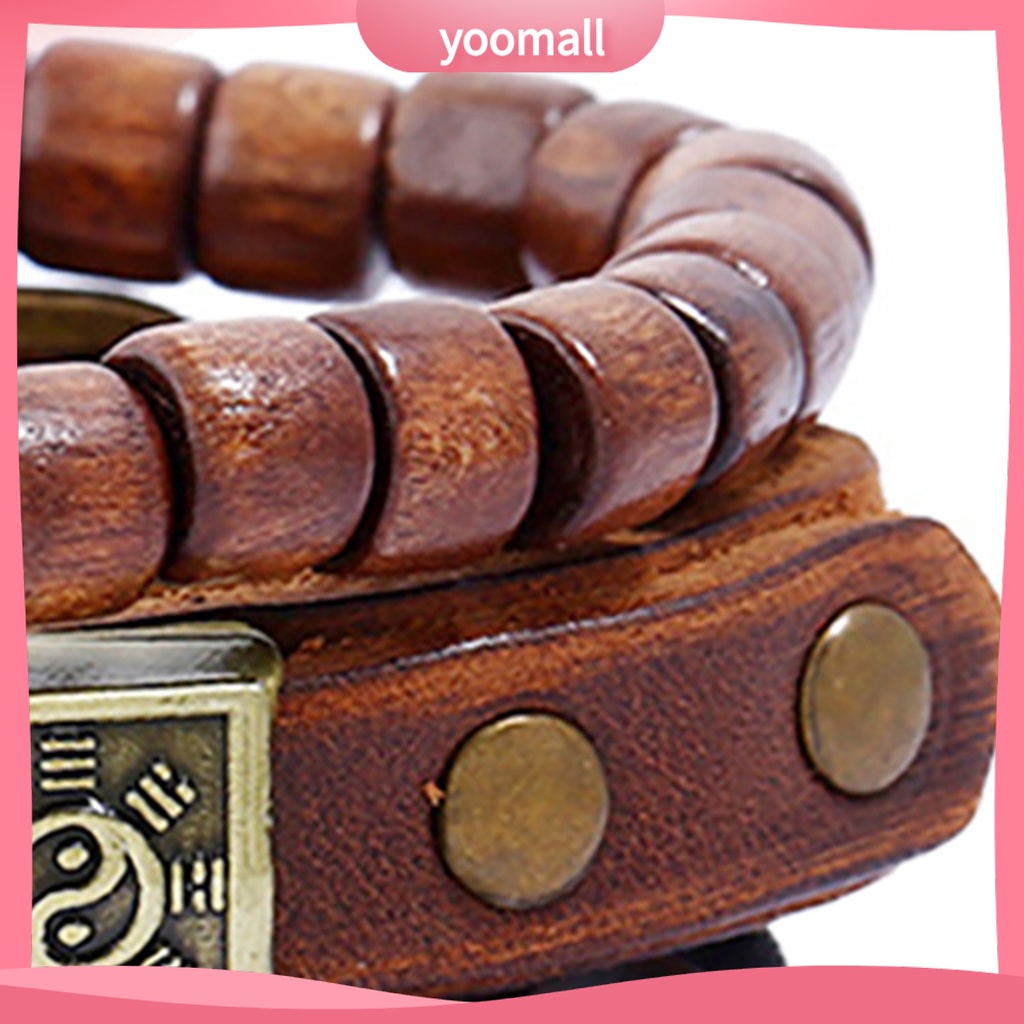 Bộ 4 Vòng Tay Da Xỏ Hạt Đơn Giản Nhiều Lớp Dễ Sử Dụng