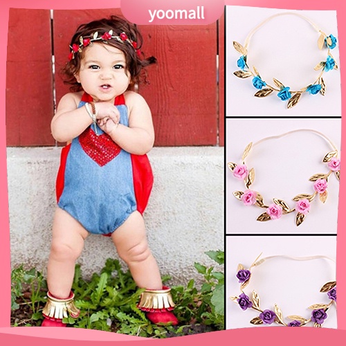 Băng Đô Cài Tóc Hình Vòng Hoa Hồng Cho Bé Gái