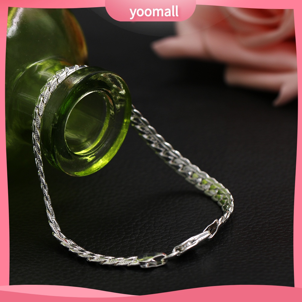 Vòng Tay Mạ Bạc Dạng Chuỗi Đơn Giản Thời Trang Cho Nam