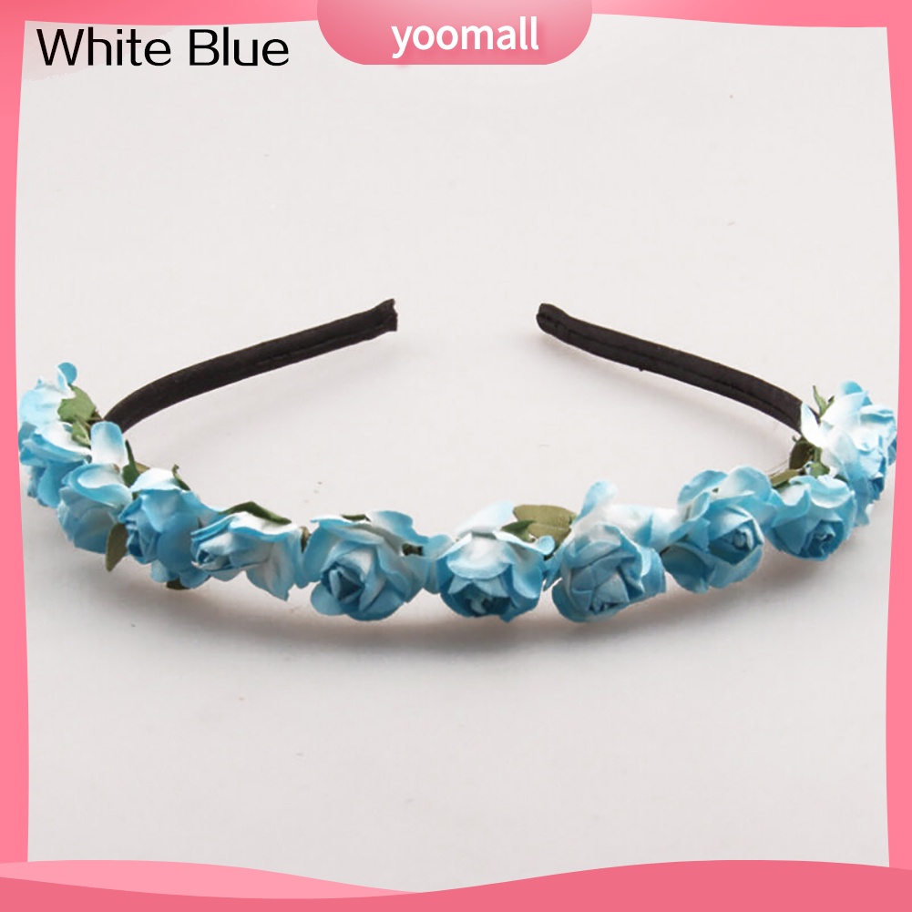 Vòng Hoa Hồng Cài Tóc Phong Cách Boho Thời Trang Cho Nữ