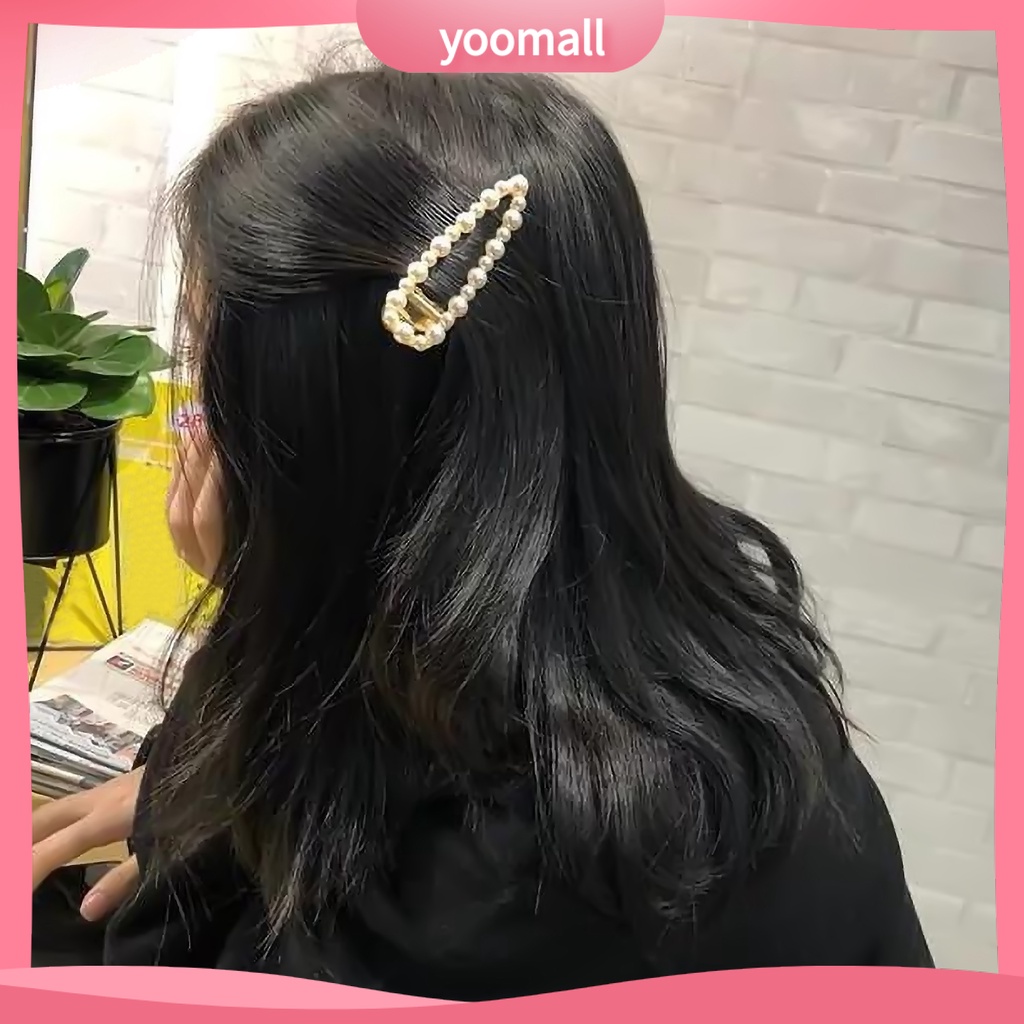 Set 6 Kẹp Tóc Hình Lông Vũ Đính Ngọc Trai Giả Thanh Lịch