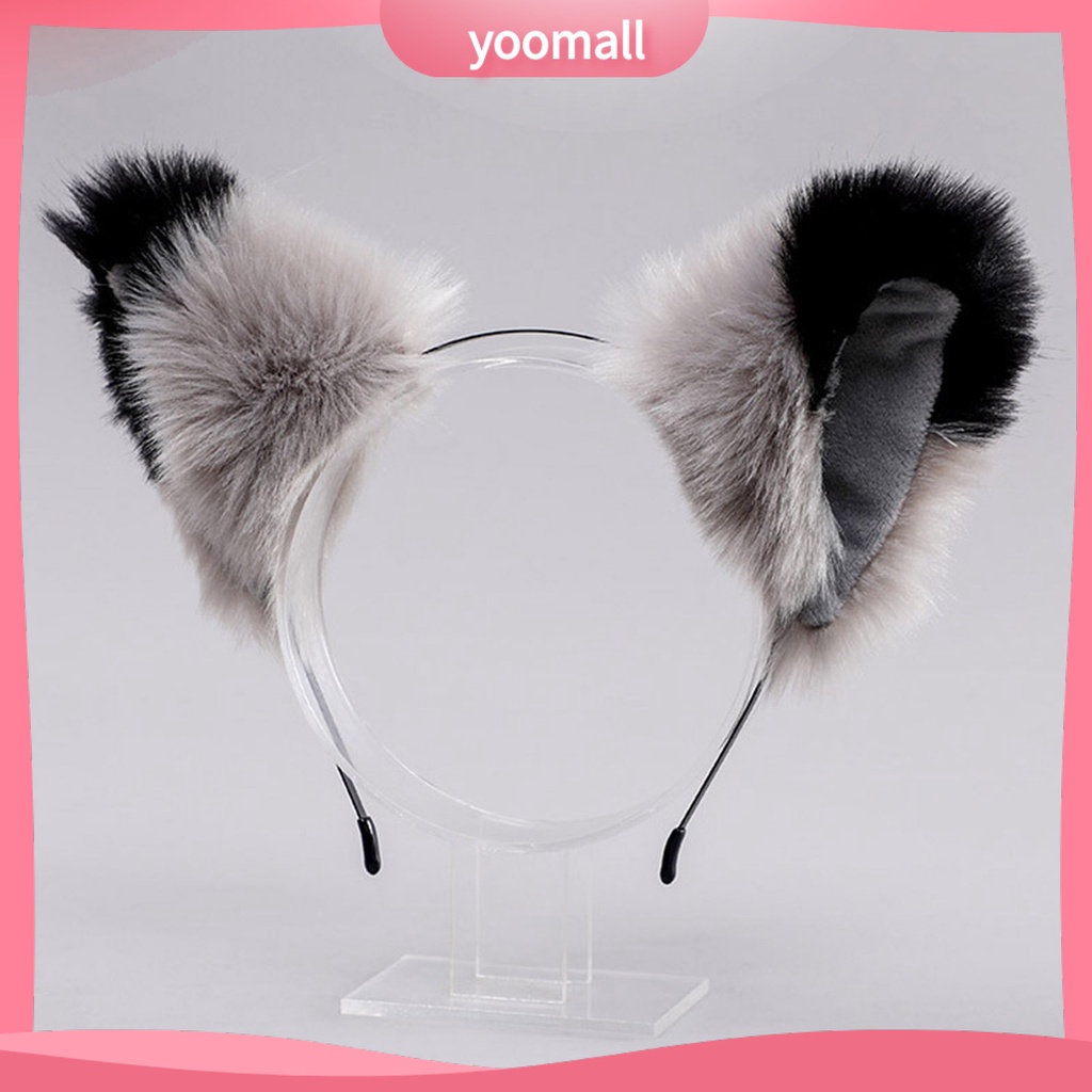 Băng Đô Tai Mèo Bông Chống Trượt Hóa Trang Lolita Dễ Thương Cho Nữ