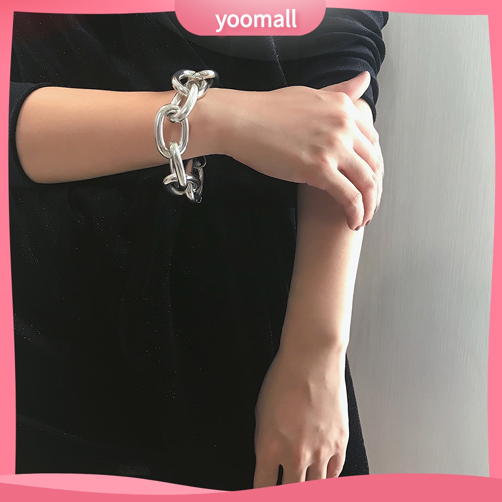 [YM] Vòng Cổ Choker Dây Xích Bóng Mắt Xích Lớn Trang Trí Phong Cách Punk Dành Cho Nữ