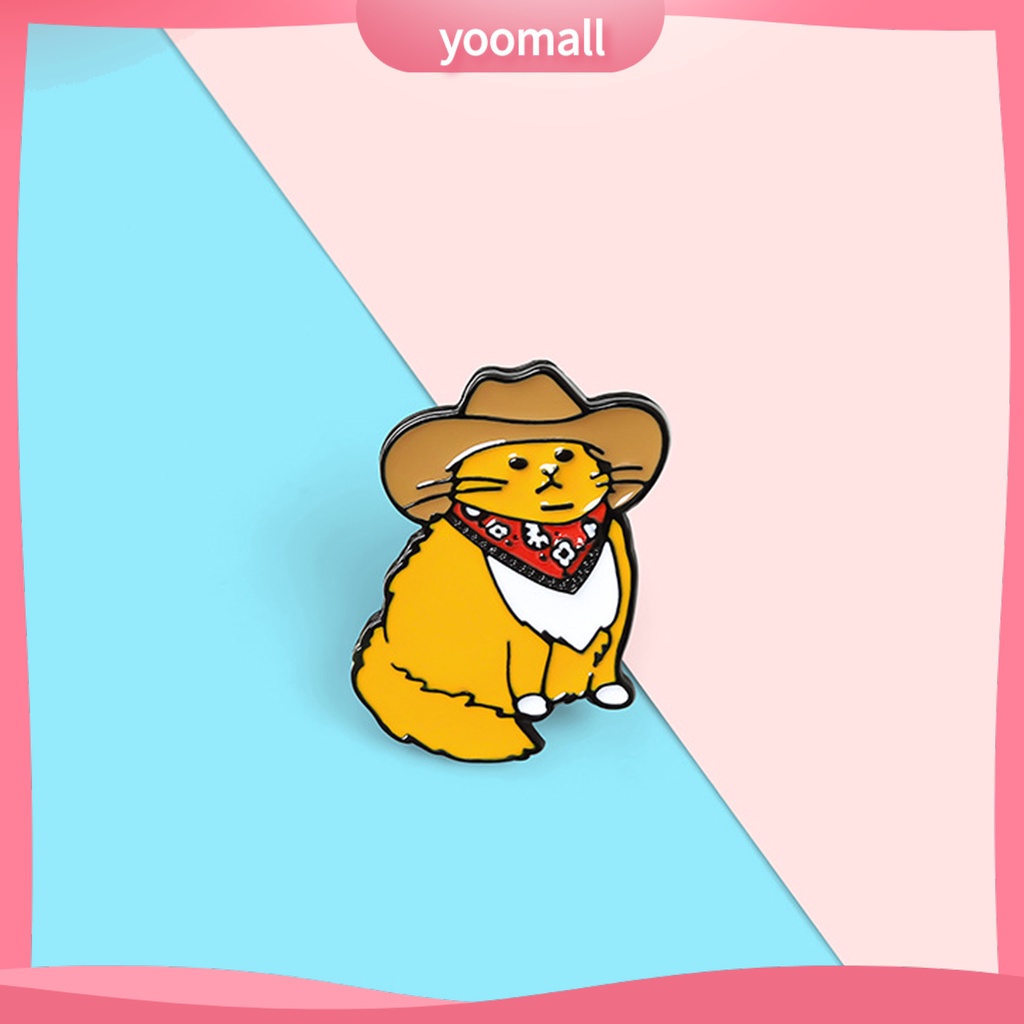 Ghim Cài Áo Hình Học Tráng Men Phong Cách Cao Bồi / Mèo Thời Trang Cho Nữ