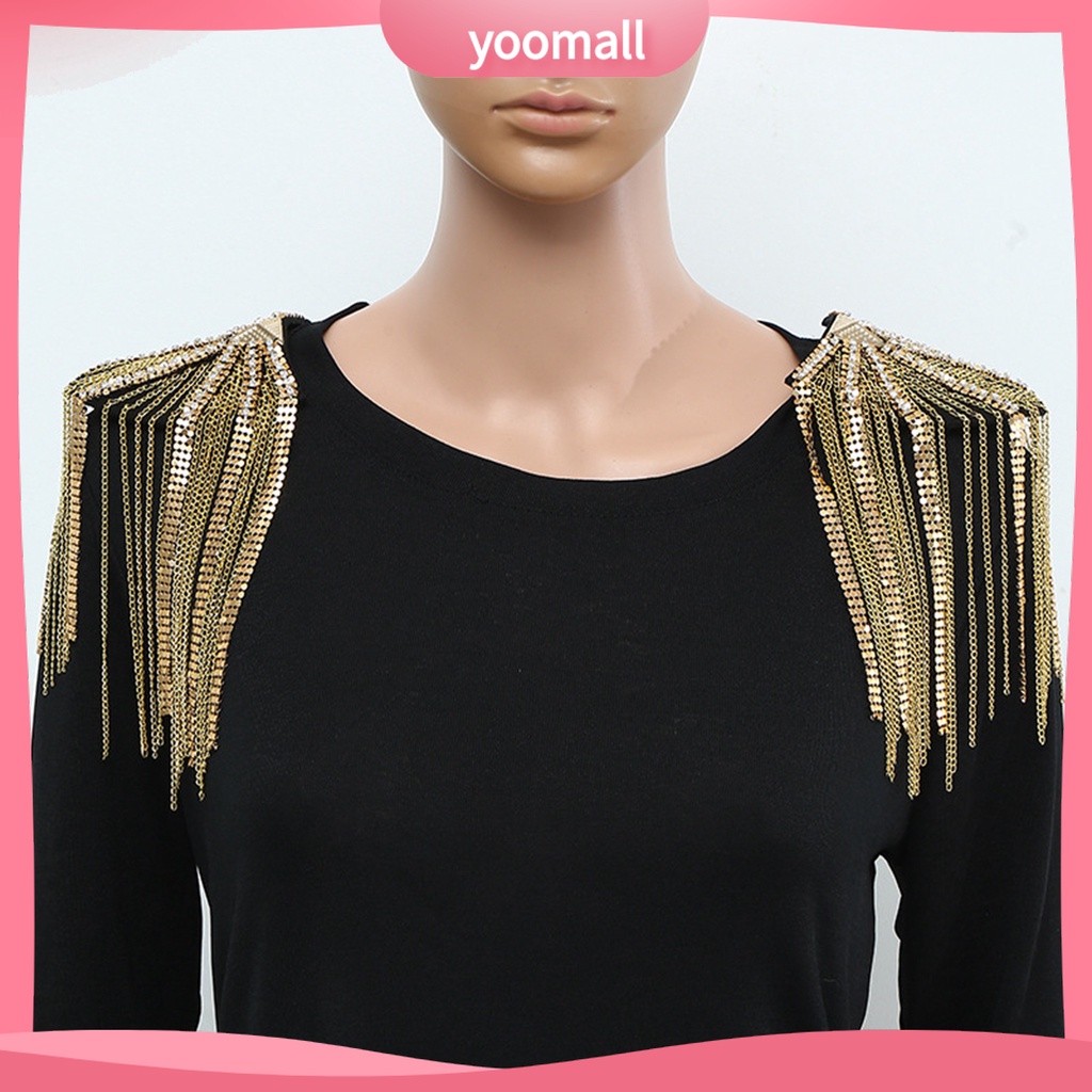 Ghim Cài Áo Kim Loại Đính Đá Phối Tua Rua Dài Thanh Lịch Cho Nam Nữ