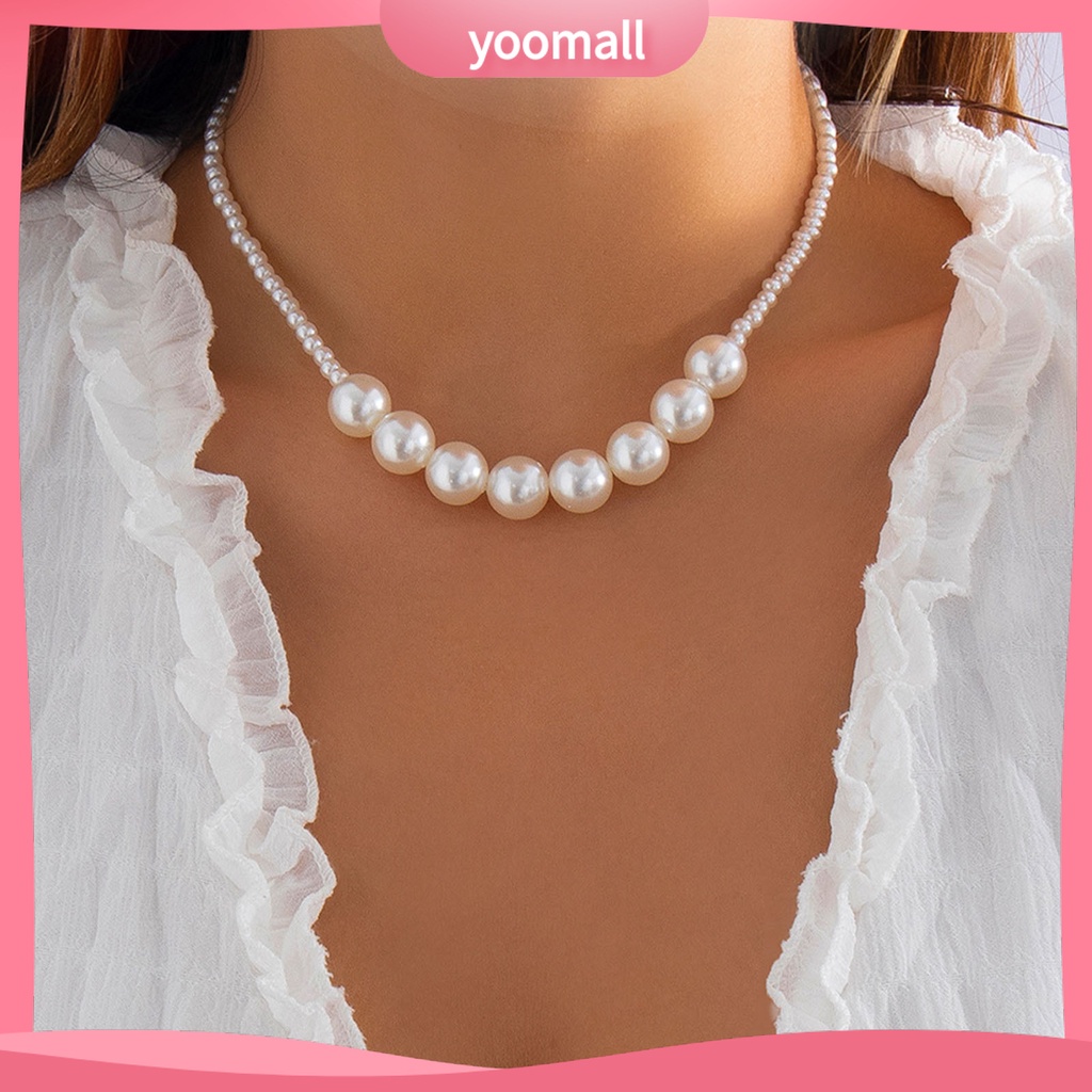 [YM] Vòng Cổ Choker Nhiều Lớp Mặt Ngọc Trai Tinh Tế Cho Cô Dâu