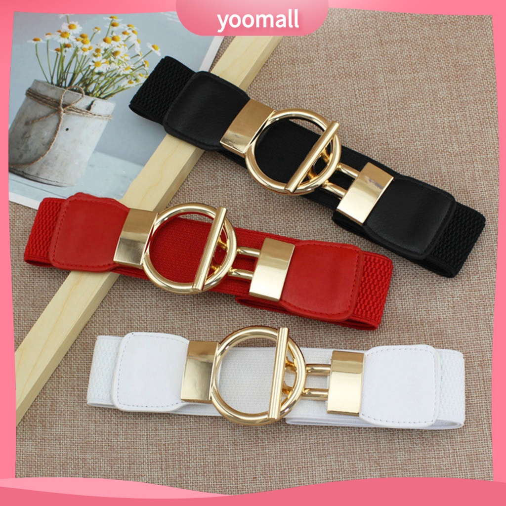 Thắt Lưng Giả Da Bản Rộng Co Giãn Cài Khóa Hợp Kim Tùy Chỉnh Thời Trang Cho Nữ