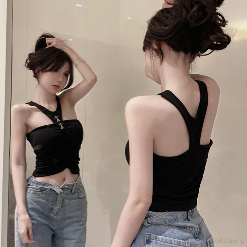 Áo Croptop Sát Nách Phong Cách Mỹ Ngọt Ngào Thời Trang Mùa Hè Cho Nữ