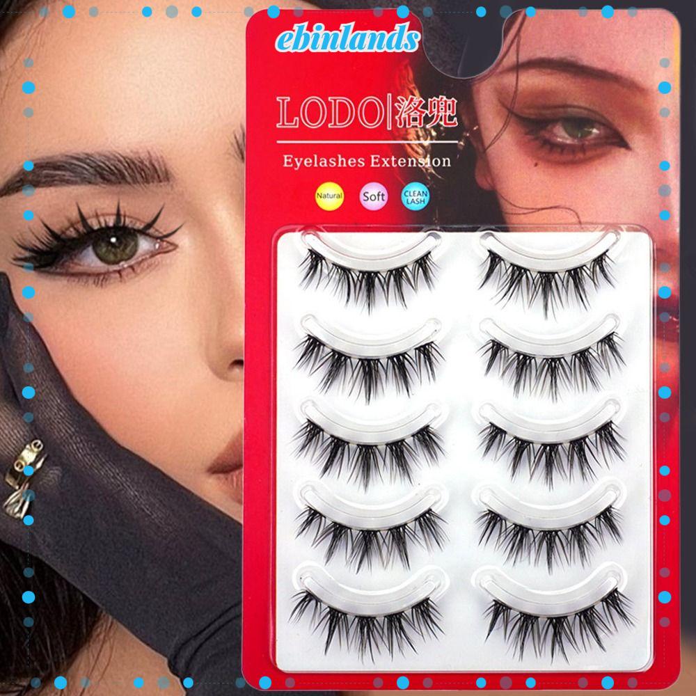 EBINLANDS Bộ 5 Cặp Lông Mi Giả Trong Suốt