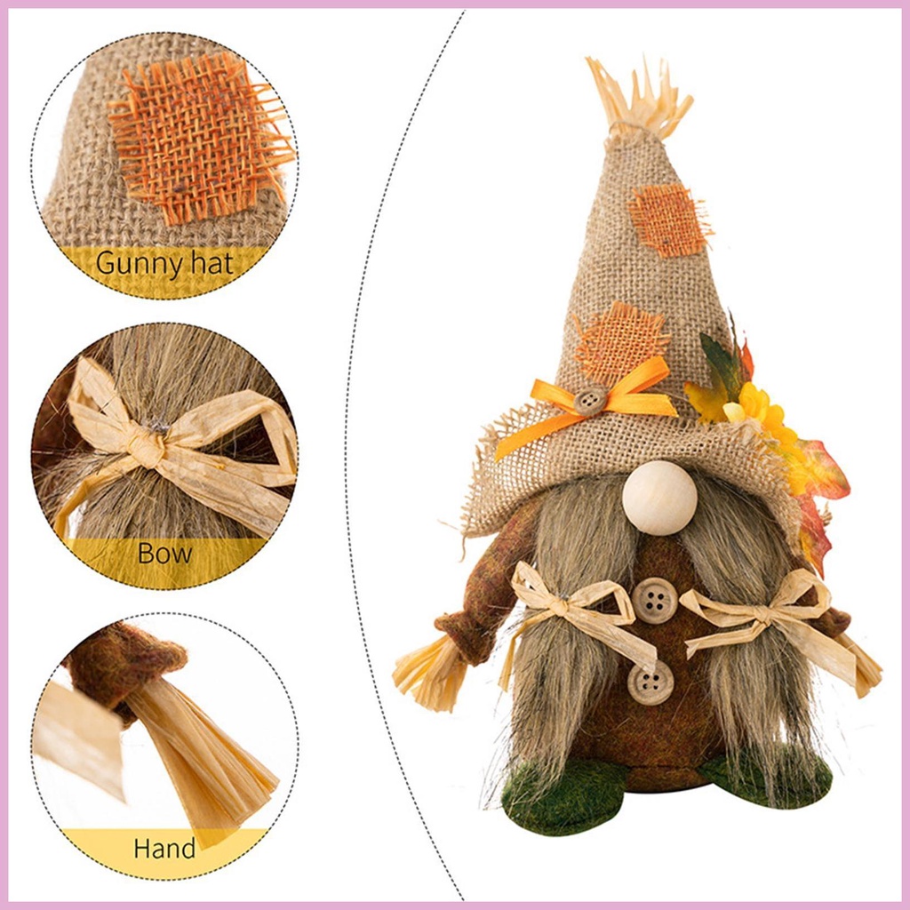 Mô Hình Gnome Gnome Nhồi Bông Handmade Trang Trí Lễ Tạ Ơn