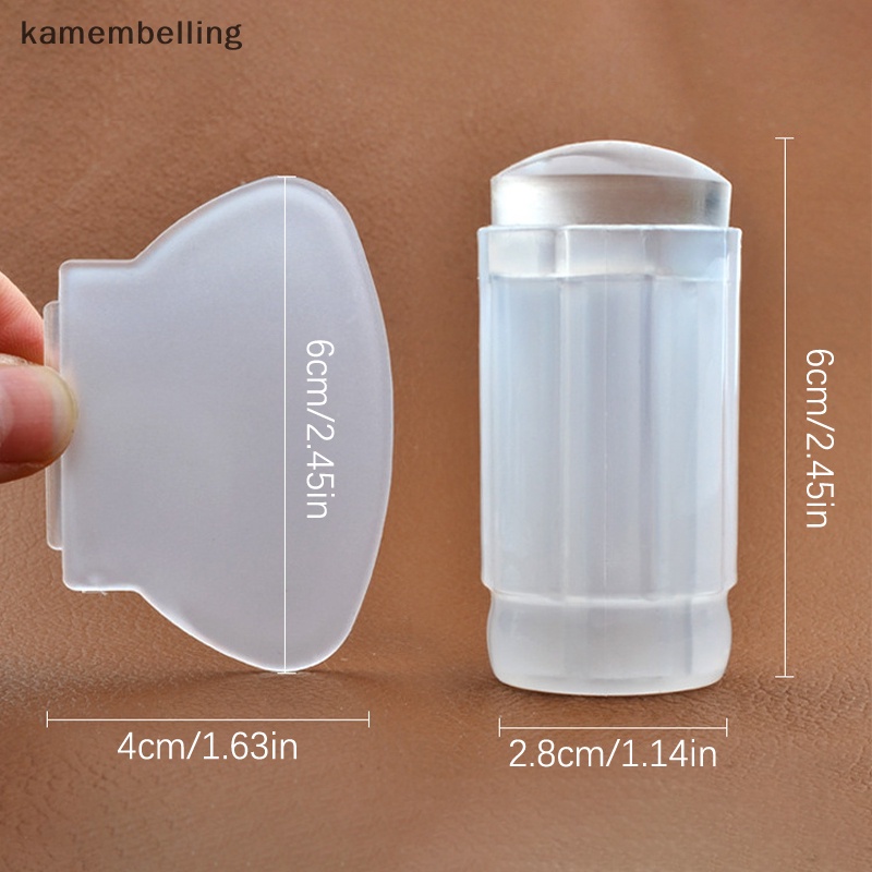 Kamembelling Bộ Dụng Cụ In Hình Móng Tay Bằng Silicon Trong Suốt Kèm Dụng Cụ Dán