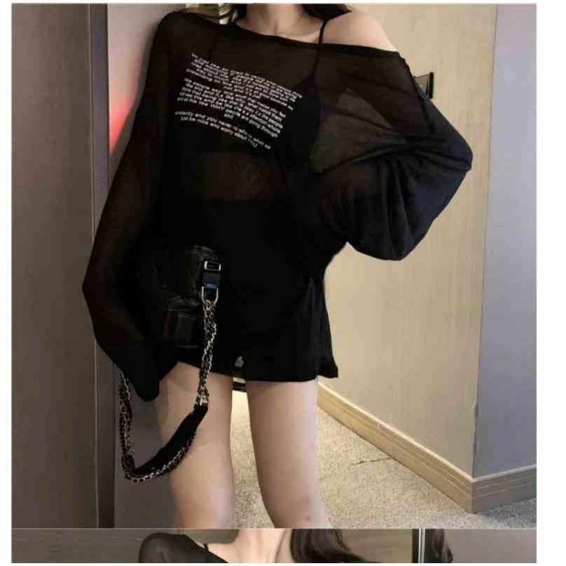 Áo Thun Tay Dài Chống Nắng Hai Lớp Xuyên Thấu Gợi Cảm Cho Nữ