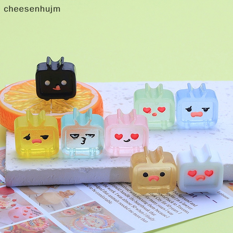 Bộ 3 Phụ Kiện Làm Bông Tai DIY Hình TV Nhỏ Bằng Resin Dạ Quang Đáng Yêu Thời Trang