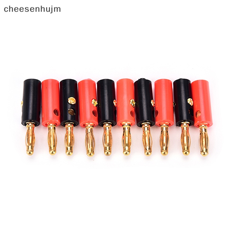 Set 10 Đầu Nối Chuối Mạ Vàng 4mm Chuyên Dụng Cho Loa Âm Thanh