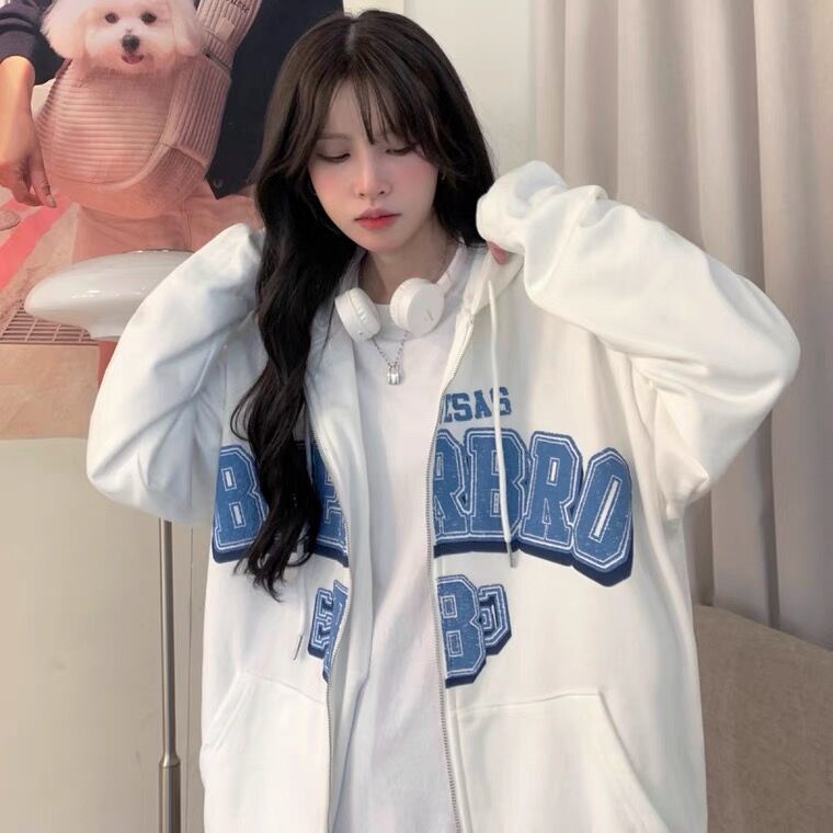 Áo Khoác Hoodie Dáng Rộng Thời Trang Phong Cách Hàn Quốc Cho Nữ