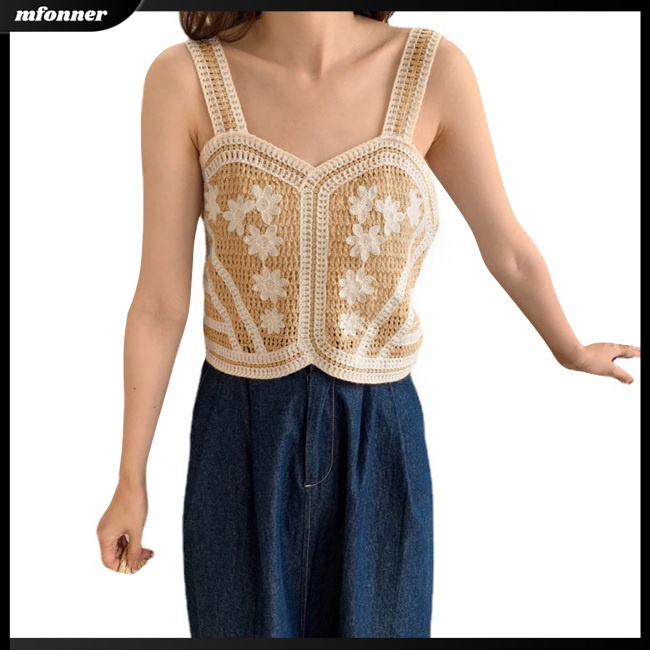 Áo Dây Sát Nách Vải Lụa Lạnh Thêu Họa Tiết Kiểu Retro Pháp Thời Trang Mùa Hè Cho Nữ