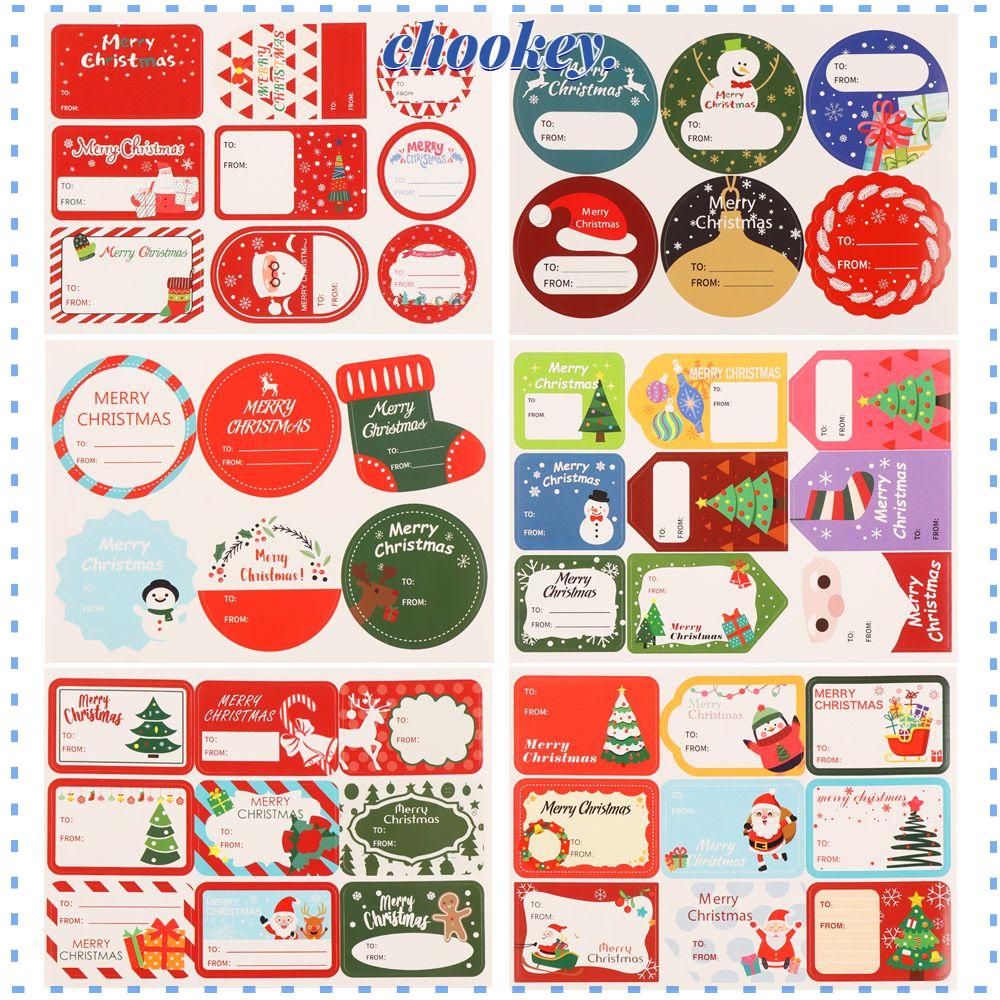 Nhãn Dán Trang Trí Túi Bánh Quy / Quà Giáng Sinh Bằng Giấy Thủ Công