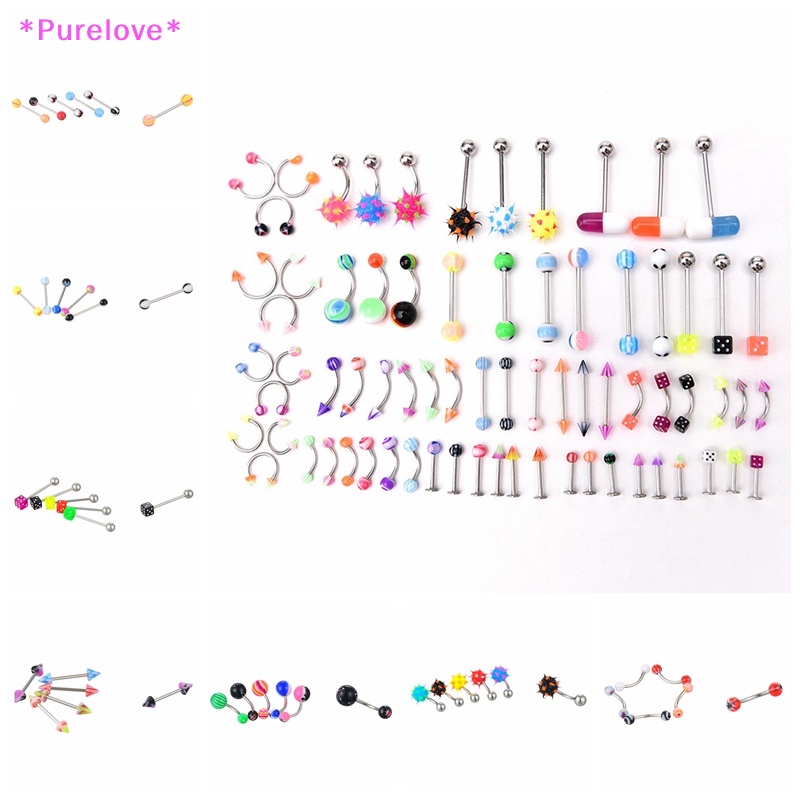 Hộp 72 Khuyên Mũi Bằng Thép Không Gỉ Cá Tính Mới