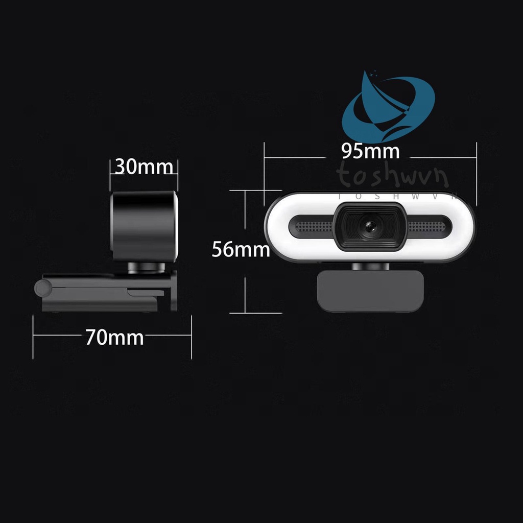 Webcam Full HD 1080P Có Vòng Đèn Cố Định Tích Hợp Micro USB Chuyên Dụng Cho Máy Tính Để Bàn / Laptop | BigBuy360 - bigbuy360.vn