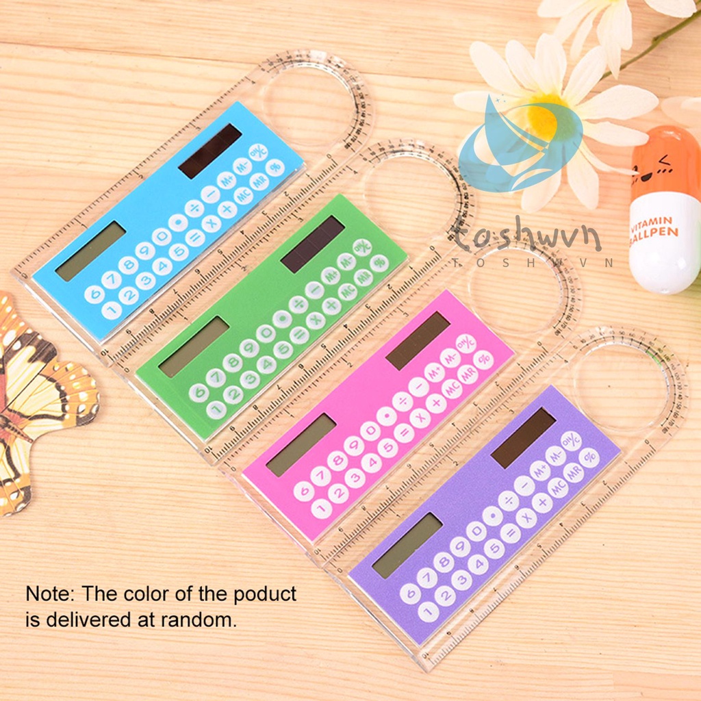 1 Thước Kẻ Mini 10cm Sử Dụng Năng Lượng Mặt Trời Siêu Mỏng Màu Sắc Ngẫu Nhiên