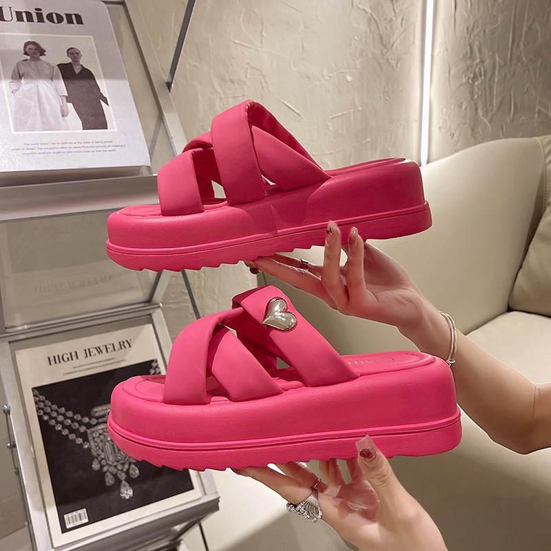 KUCLUT dép sandal nữ dép quai ngang dép đế cao dép xỏ ngón nữ dép kiểu nữ đế dày thoải mái 32z23080209 Unique Chic Đẹp Thời trang B90H1UJ 37Z230910