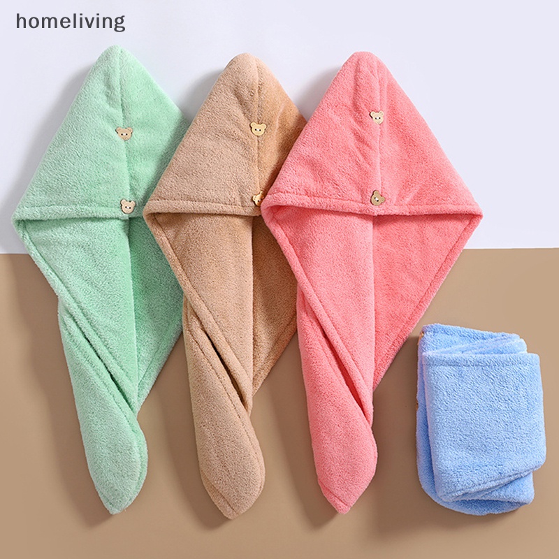 Khăn Quấn Tóc Nhanh Khô Có Nút Cài Tiện Dụng Cho Nữ