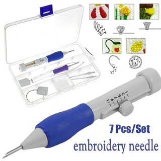 Embroidery Punch Needle Pen Kit Stitching Tool Set Threaders Knitting Sewing