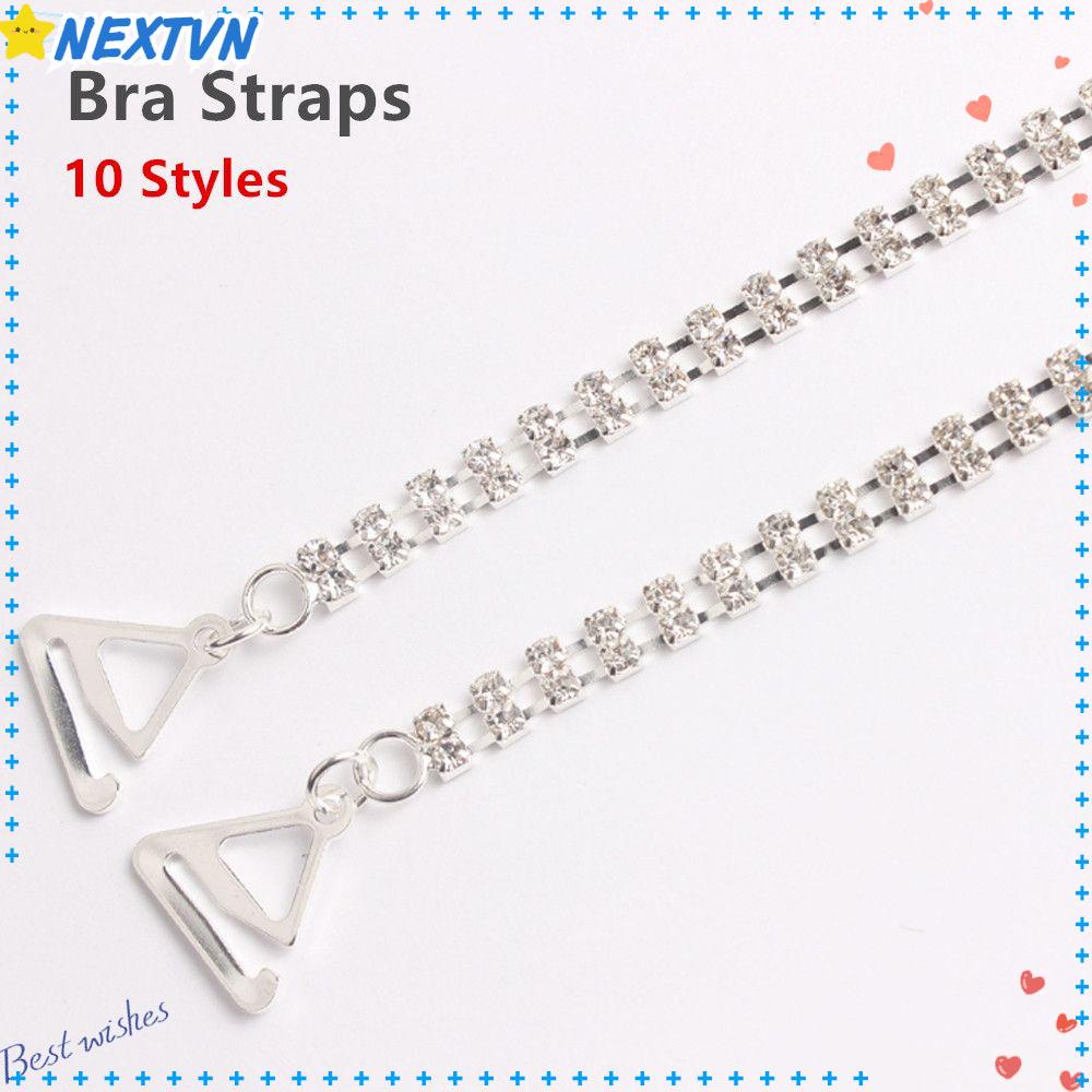 Dây Áo Ngực Mạ Bạc Đính Pha Lê Thanh Lịch Cho Nữ