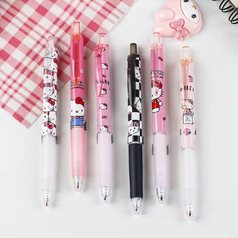 SANRIO Set 6 Bút Mực Nước Ngòi 0.5mm Màu Đen