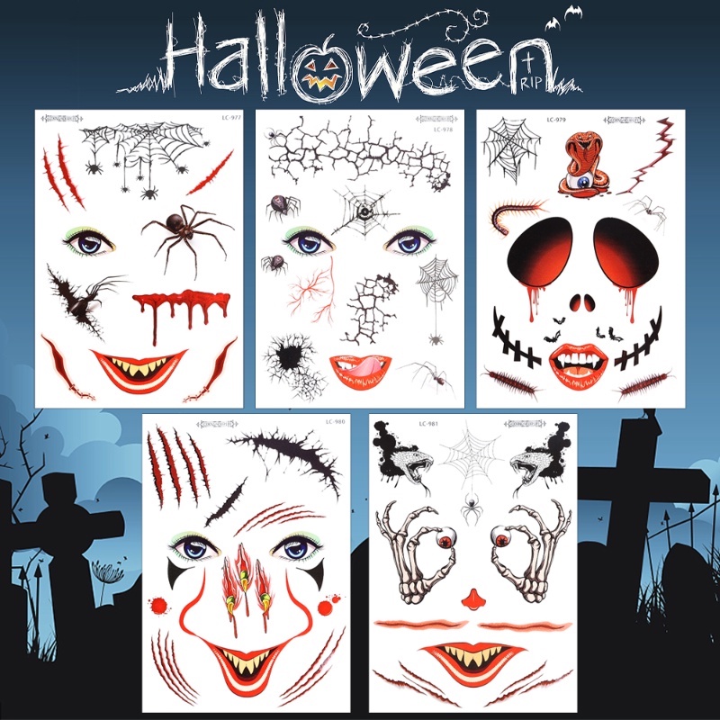Hình Xăm Dán Vết Sẹo / Vết Sẹo Hóa Trang Halloween Độc Đáo