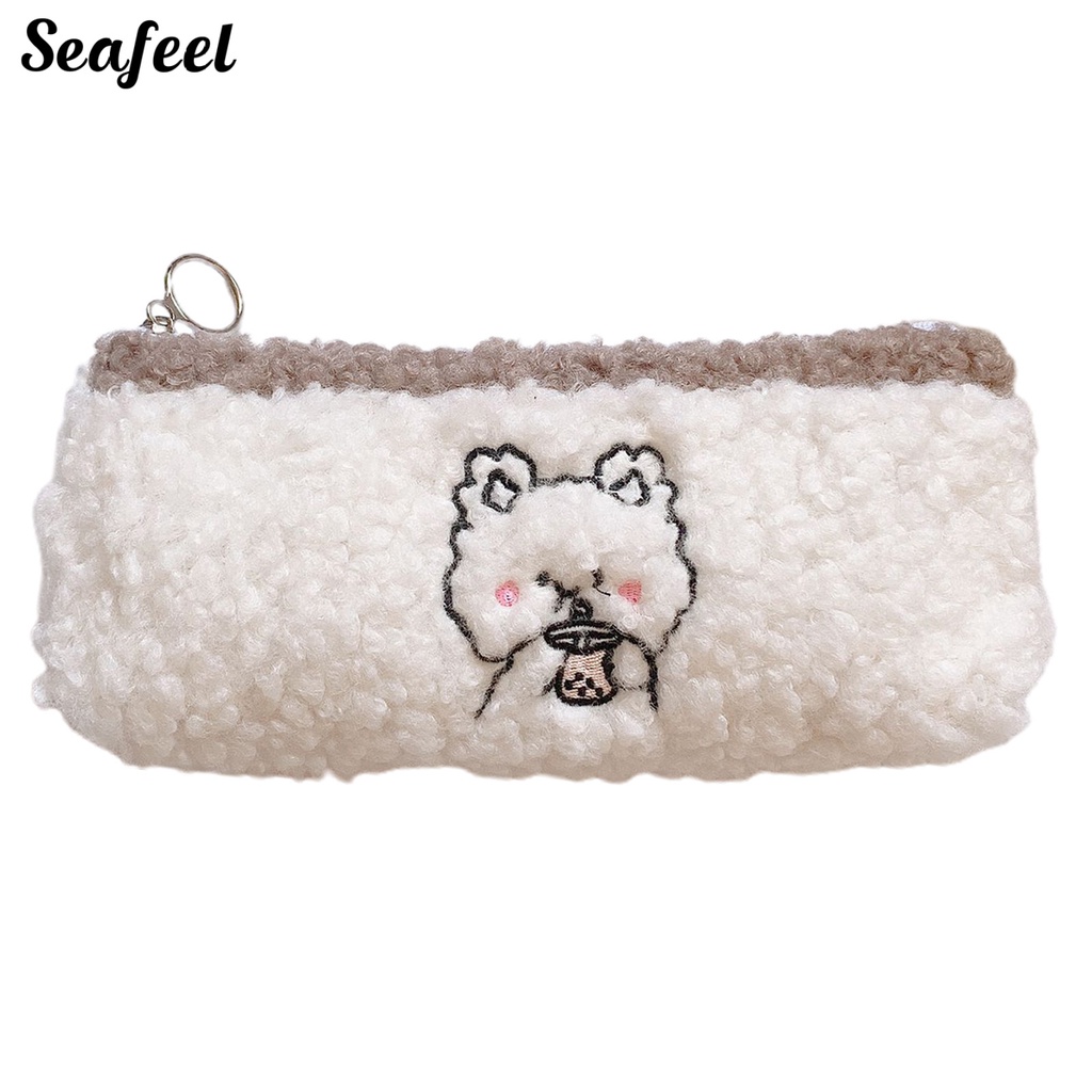 Túi Đựng Bút Chì Sức Chứa Lớn Có Khóa Kéo Hình Gấu Dễ Thương Tiết Kiệm Không Gian