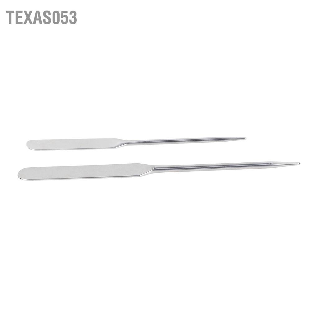Texas053 2 Chiếc Kem Nền Trang Điểm Thìa Trộn Đôi Kết Thúc Keo Dán Móng Tay Bằng Thép Không Gỉ Máy Khuấy Dính