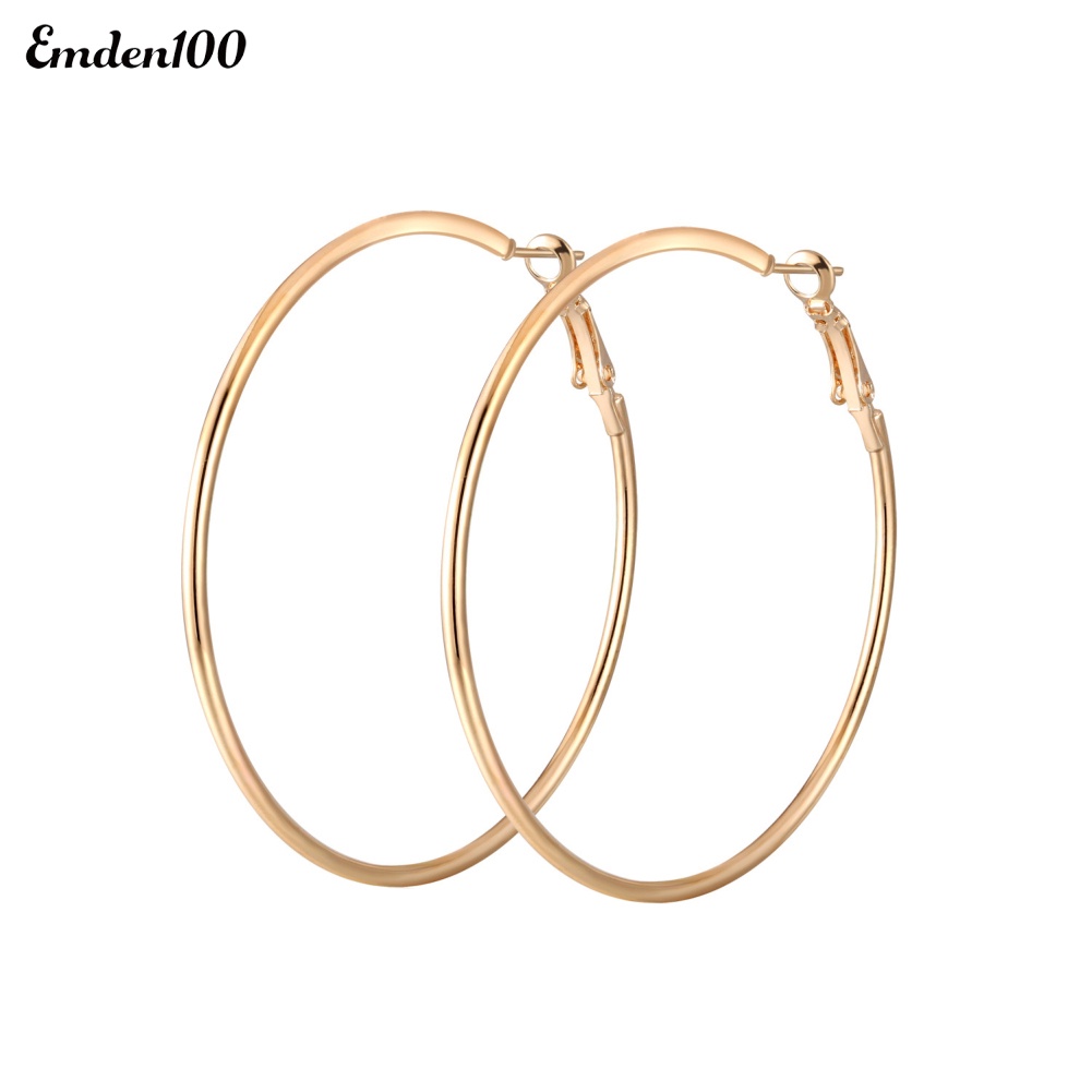 Đôi Khuyên Tai Tròn Rỗng Đơn Giản Thời Trang Cho Nữ