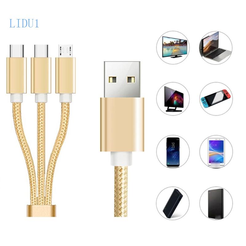 Cáp Sạc LIDU1 Cổng Type C Micro USB 3 Trong 1 Chuyên Dụng