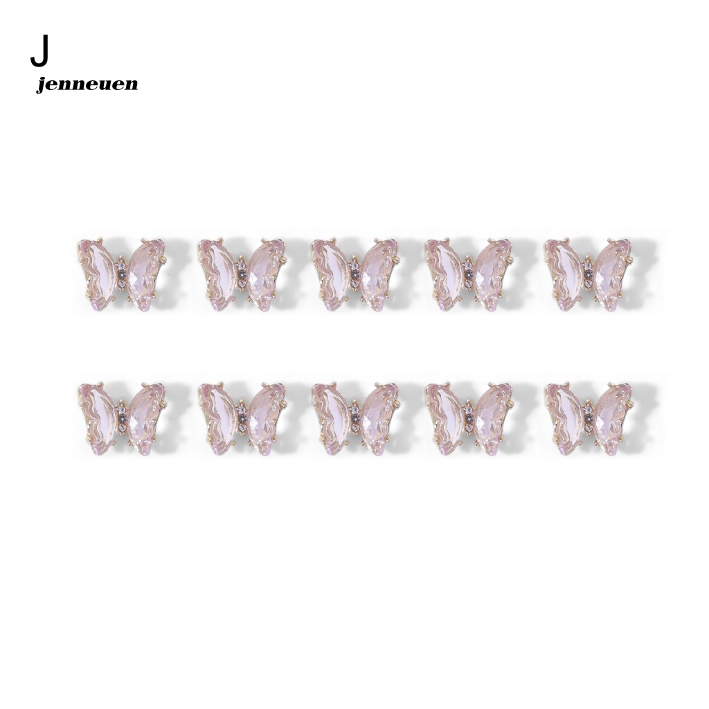 Set 10 Phụ Kiện Trang Trí Móng Tay Nghệ Thuật Hình Bướm Xinh Xắn