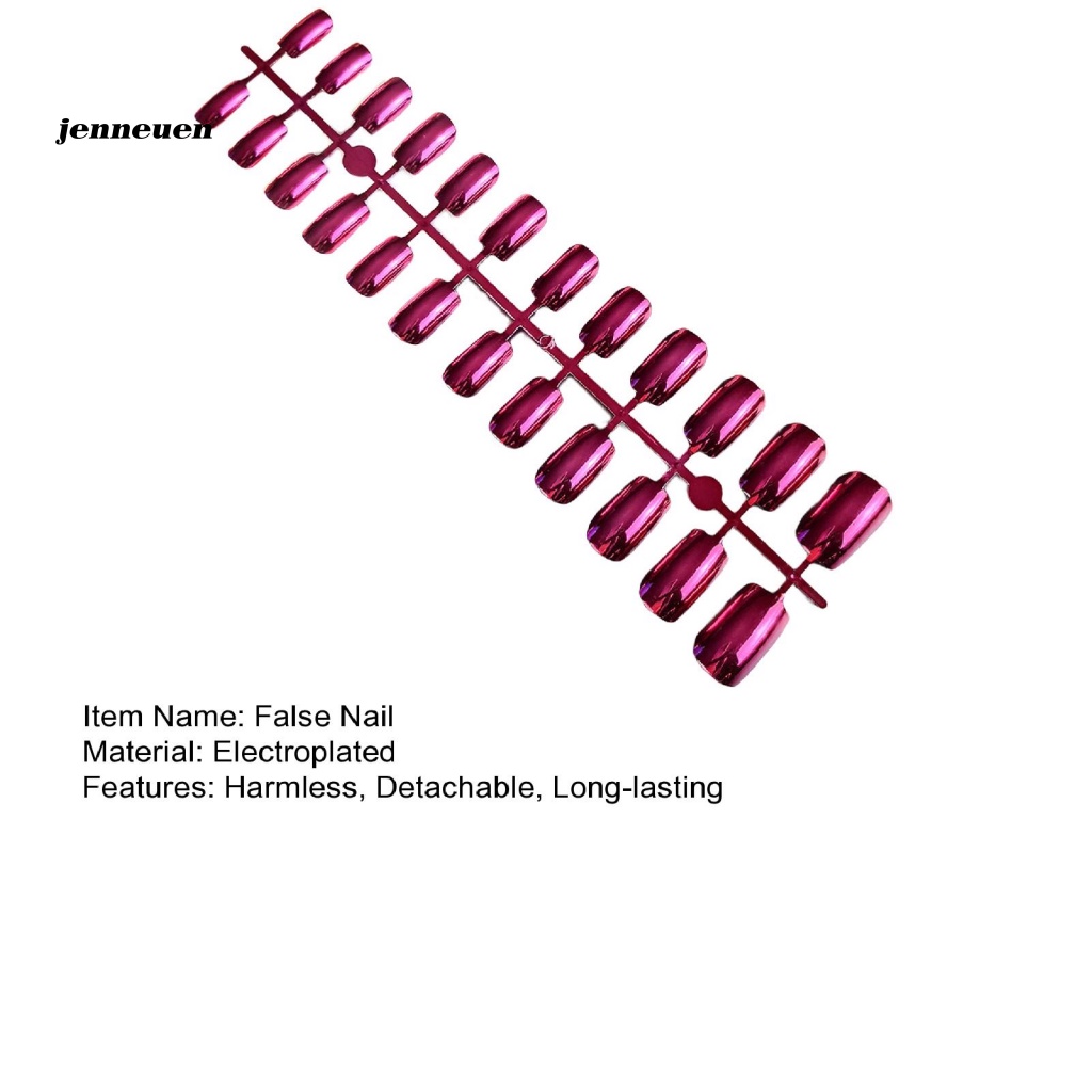 Set 24 Móng Tay Giả Màu Sắc Trơn Không Phai Cho Nữ