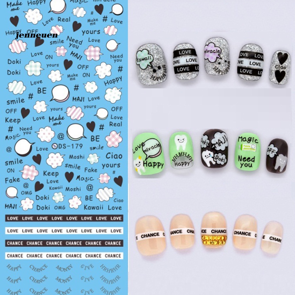 Miếng Dán Móng Chuyển Nước Trang Trí Nghệ Thuật DIY