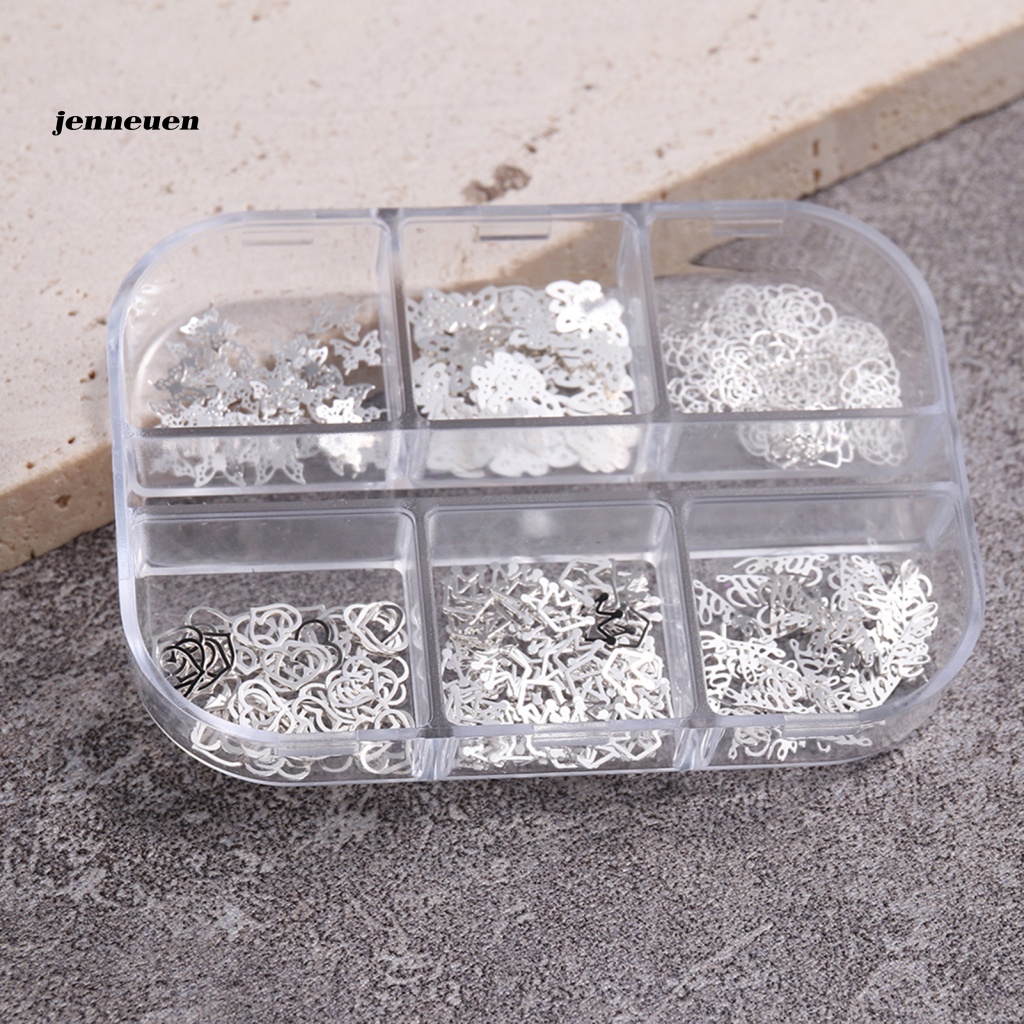 Hộp 50 Phụ Kiện Kim Loại 3D Trang Trí Móng Tay Có Thể Tháo Rời